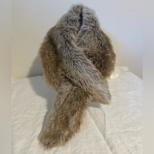 Chico's Faux Fur Scarf with Satin Lining